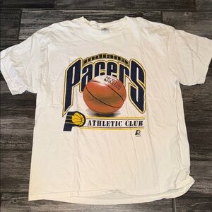Indiana Pacers Athletic Club White Graphic Tee vintage xl